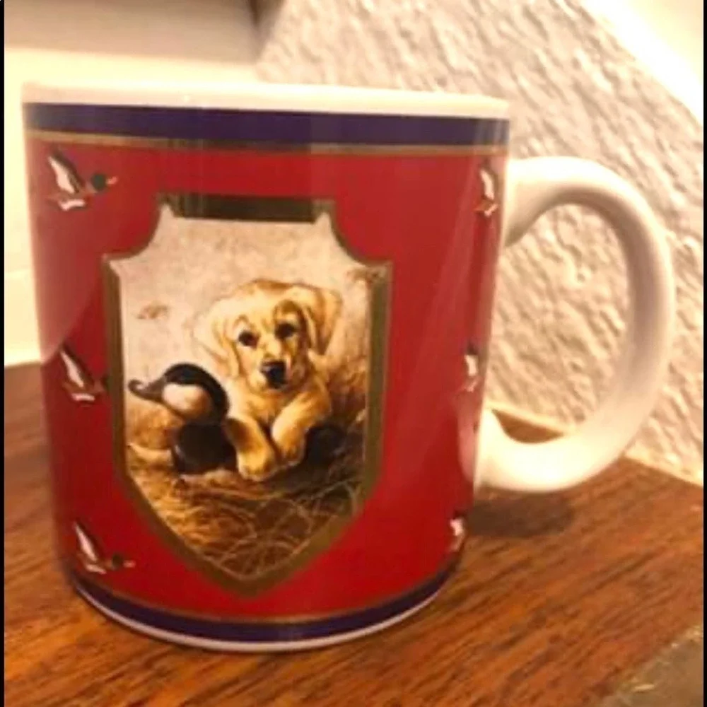 Sportsman Collection Kaatz signed Game Keeper Coffee mug cup Rare Dog Vintage 95